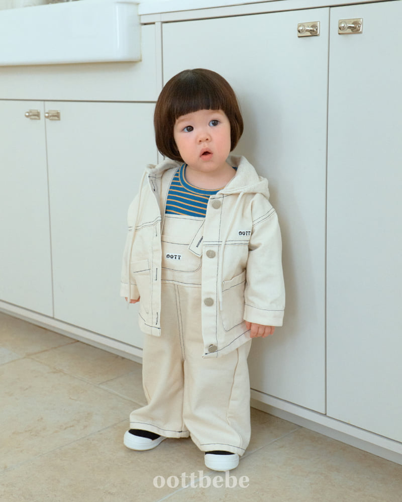 Oott Bebe - Korean Baby Fashion - #babyboutiqueclothing - Moby Hooded Denim Jacket - 3