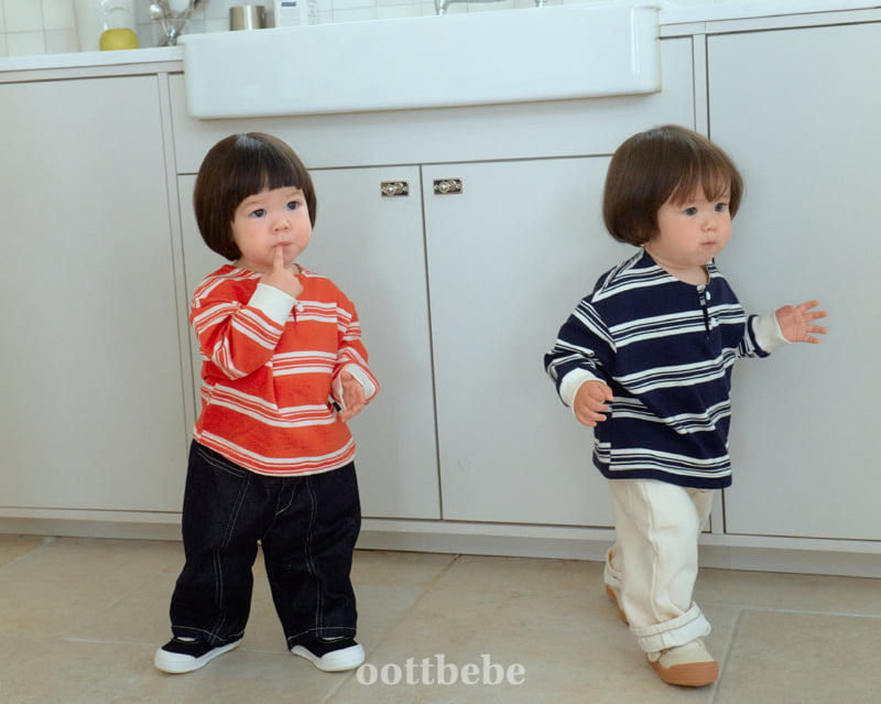Oott Bebe - Korean Baby Fashion - #babyboutiqueclothing - Mini Striped Sweatshirt - 9