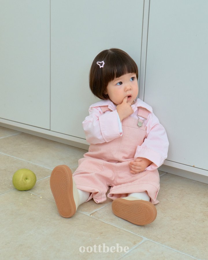 Oott Bebe - Korean Baby Fashion - #babyboutiqueclothing - Grain Washed Overalls - 5
