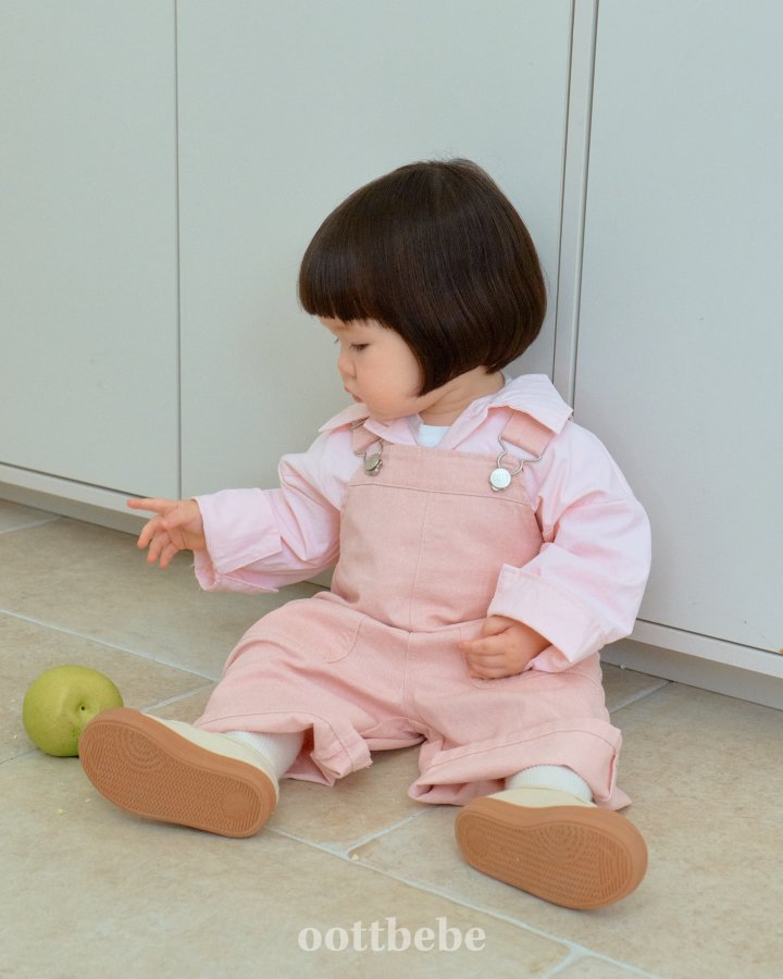 Oott Bebe - Korean Baby Fashion - #babyclothing - Grain Washed Overalls - 6