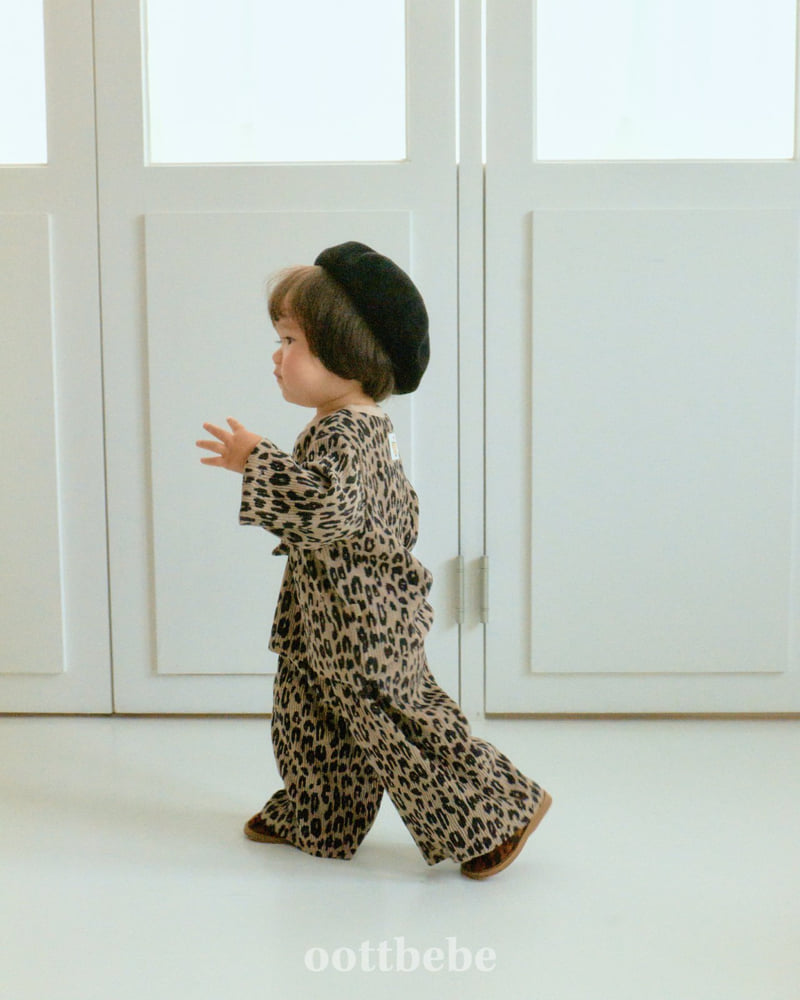 Oott Bebe - Korean Baby Fashion - #babyclothing - Leopard Pleated Set - 10
