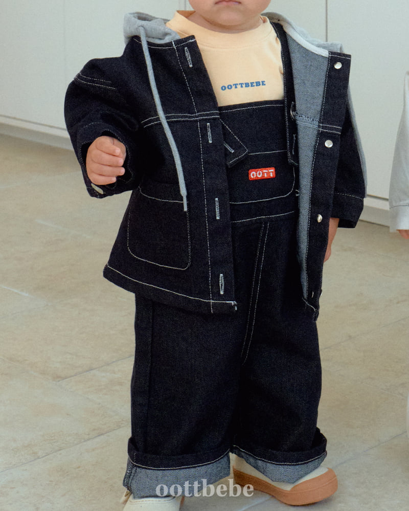 Oott Bebe - Korean Baby Fashion - #babyfashion - Moby Hooded Denim Jacket - 5