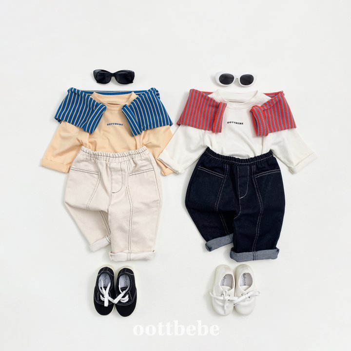 Oott Bebe - Korean Baby Fashion - #babyfashion - Moby Denim Cut Pants