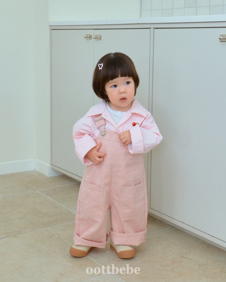 Oott Bebe - Korean Baby Fashion - #babyfashion - Grain Washed Overalls - 7