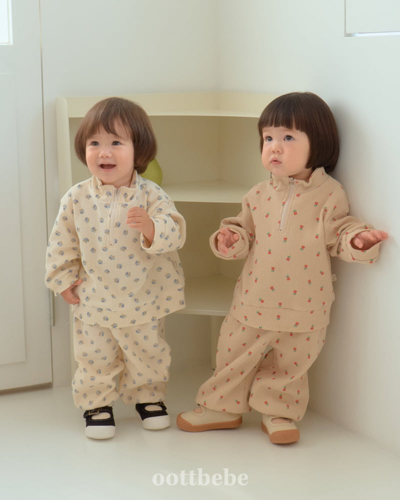 Oott Bebe - Korean Baby Fashion - #babyfashion - Sweet Waffle Anorak Set