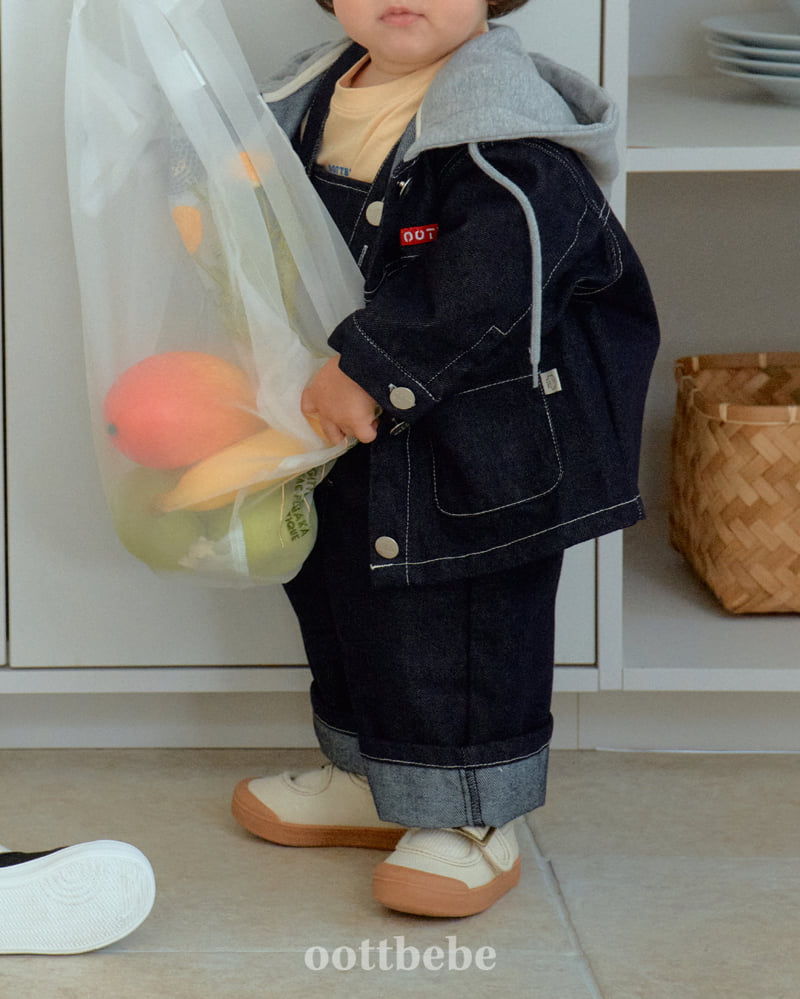 Oott Bebe - Korean Baby Fashion - #babyfever - Moby Hooded Denim Jacket - 6