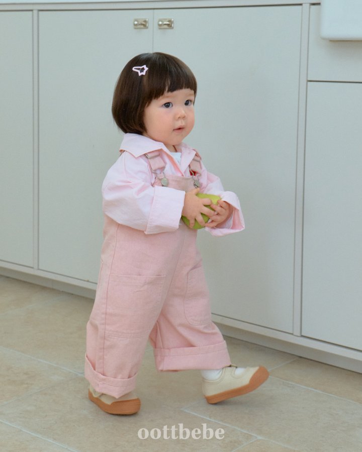Oott Bebe - Korean Baby Fashion - #babyfever - Grain Washed Overalls - 8