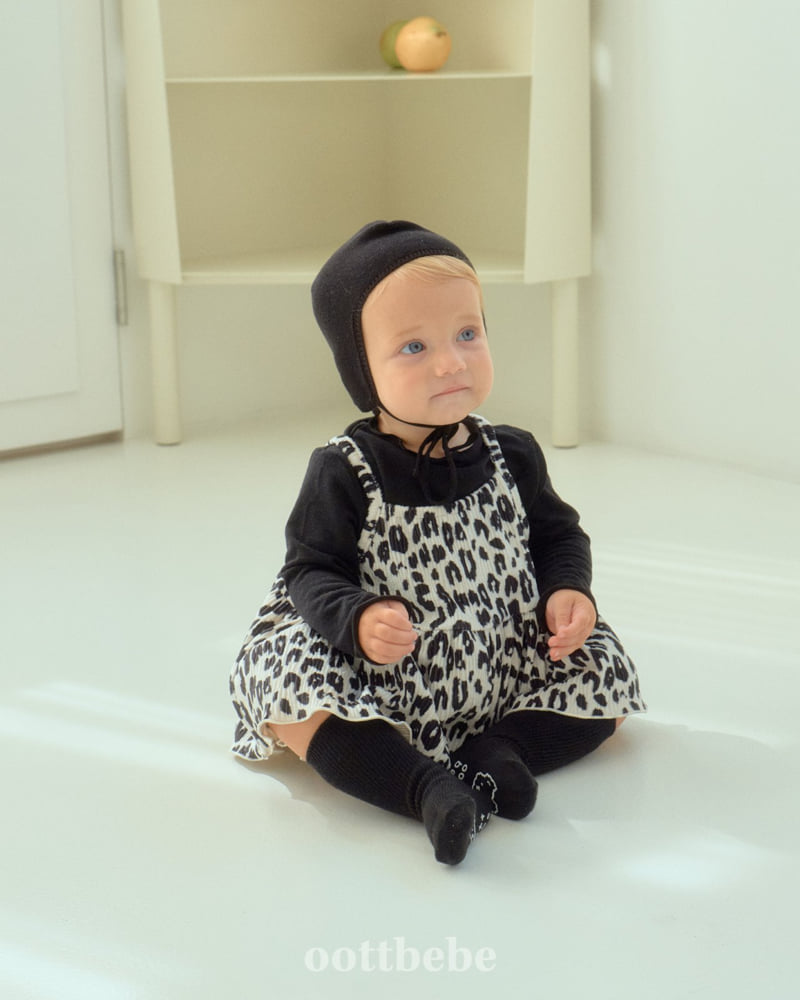 Oott Bebe - Korean Baby Fashion - #babyfever - Leopard Pleated Bloomer Set - 3