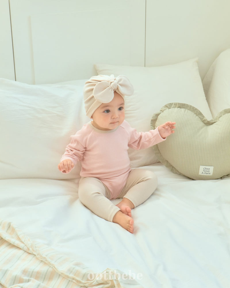 Oott Bebe - Korean Baby Fashion - #babyfever - Pudding Modal Ribbed Suit SET