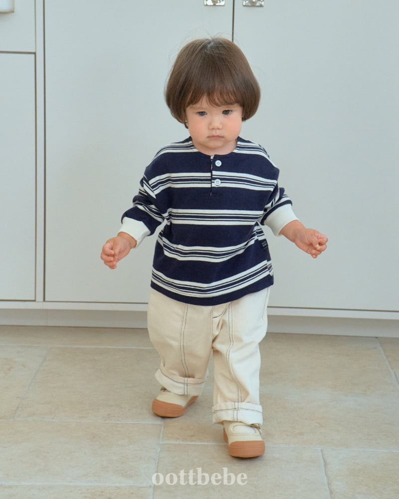 Oott Bebe - Korean Baby Fashion - #babygirlfashion - Moby Denim Cut Pants - 3