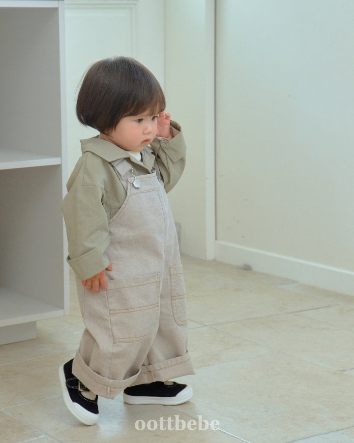 Oott Bebe - Korean Baby Fashion - #babygirlfashion - Grain Washed Overalls - 9