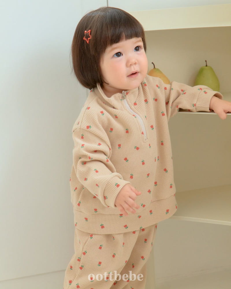 Oott Bebe - Korean Baby Fashion - #babygirlfashion - Sweet Waffle Anorak Set - 3