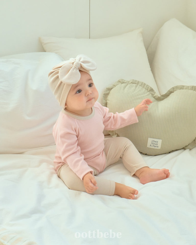 Oott Bebe - Korean Baby Fashion - #babygirlfashion - Pudding Modal Ribbed Suit SET - 2