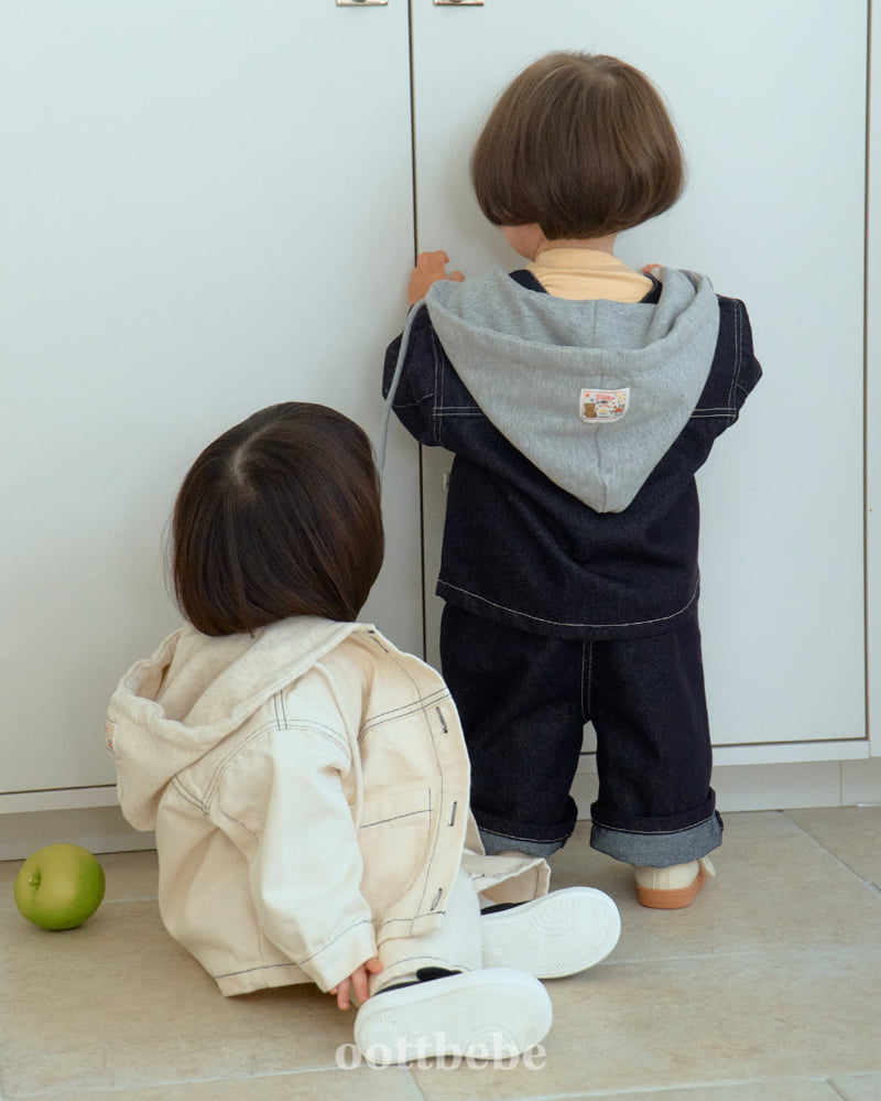 Oott Bebe - Korean Baby Fashion - #babyoninstagram - Moby Hooded Denim Jacket - 9