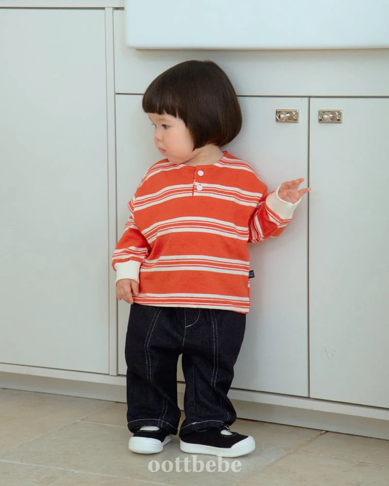 Oott Bebe - Korean Baby Fashion - #babyoninstagram - Moby Denim Cut Pants - 5