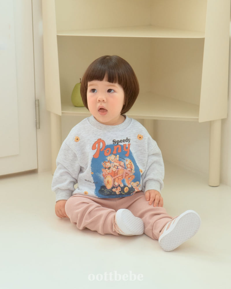 Oott Bebe - Korean Baby Fashion - #babyoninstagram - Pony Sweatshirt - 2