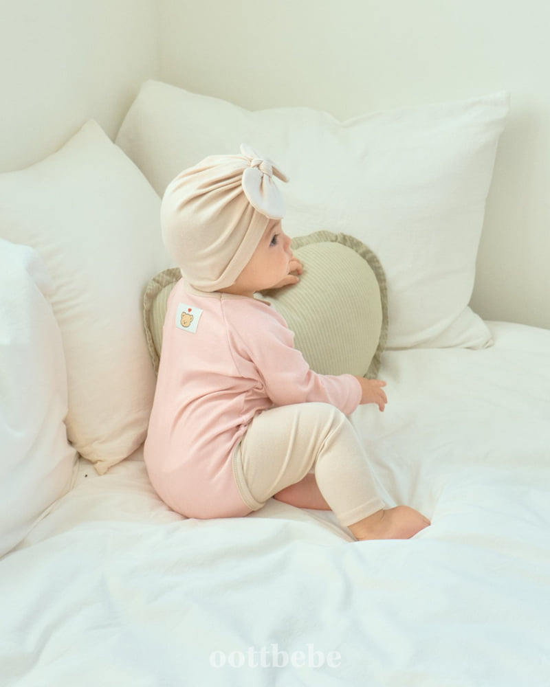 Oott Bebe - Korean Baby Fashion - #babylifestyle - Pudding Modal Ribbed Suit SET - 4