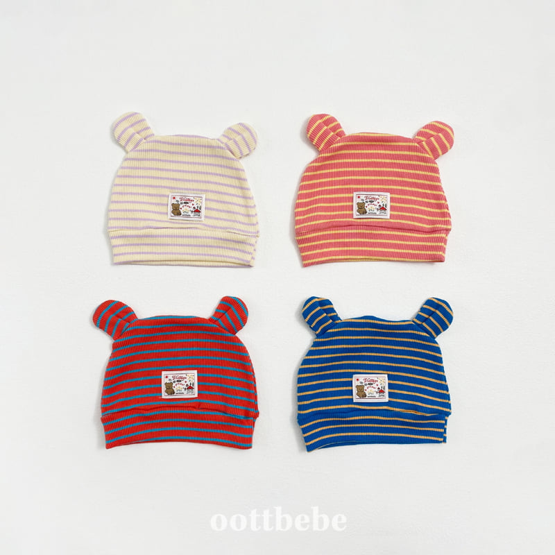 Oott Bebe - Korean Baby Fashion - #babyootd - Macaron Bear Beanie
