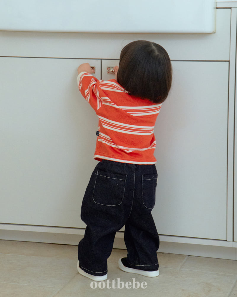 Oott Bebe - Korean Baby Fashion - #babyootd - Moby Denim Cut Pants - 6