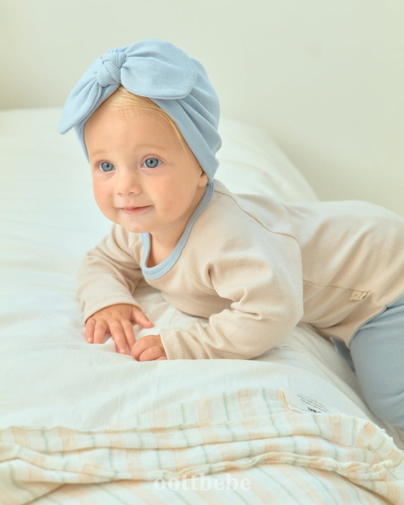 Oott Bebe - Korean Baby Fashion - #babyootd - Pudding Modal Ribbed Suit SET - 5