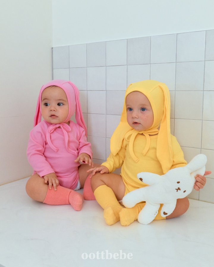 Oott Bebe - Korean Baby Fashion - #babyoutfit - Rainbow Bunny Bonnet - 7