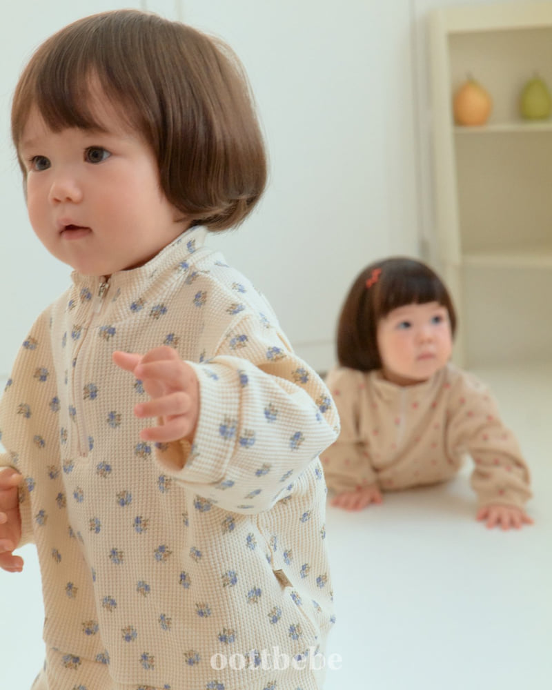 Oott Bebe - Korean Baby Fashion - #babyoutfit - Sweet Waffle Anorak Set - 7