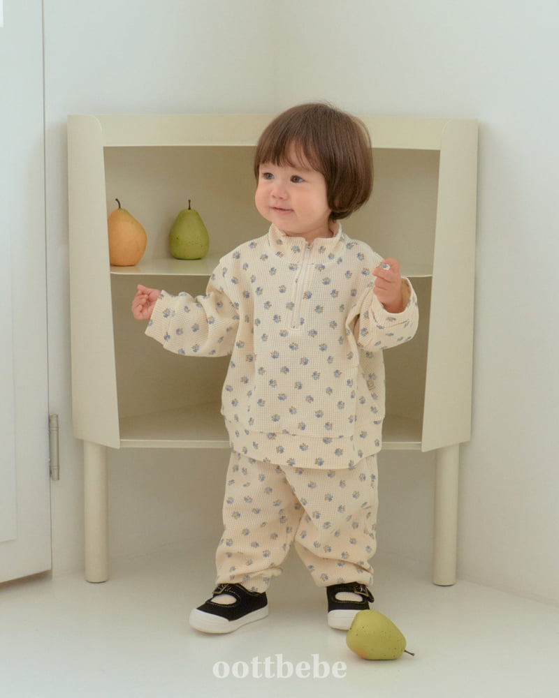 Oott Bebe - Korean Baby Fashion - #babyoutfit - Sweet Waffle Anorak Set - 8