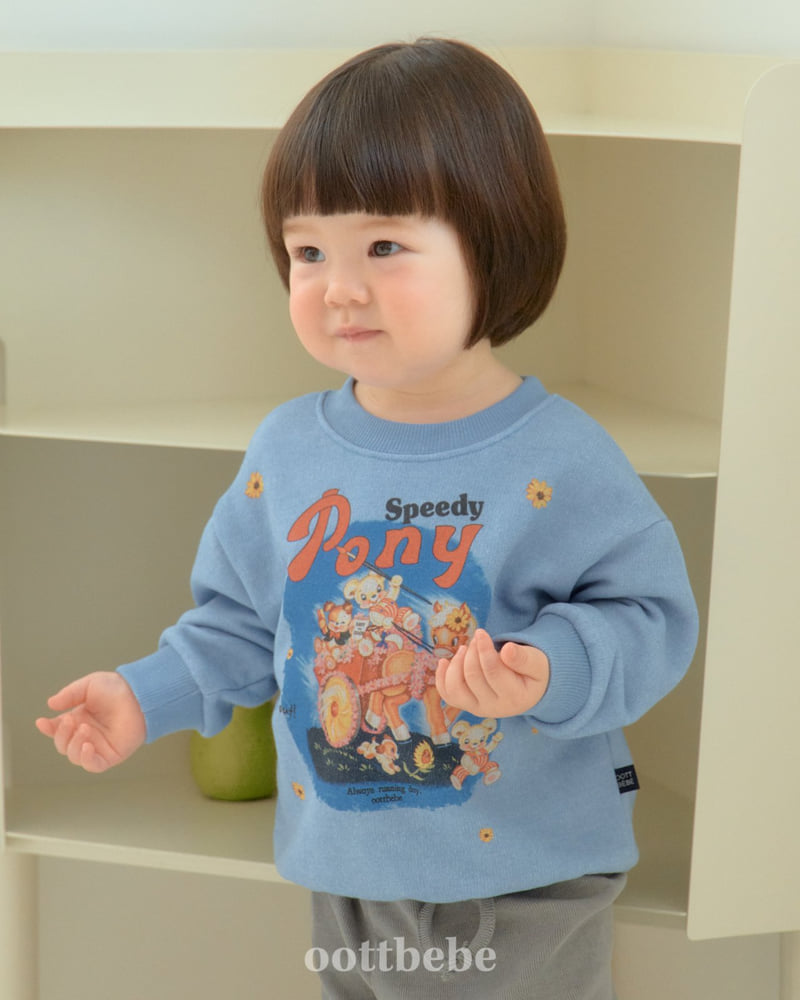 Oott Bebe - Korean Baby Fashion - #babyootd - Pony Sweatshirt - 4