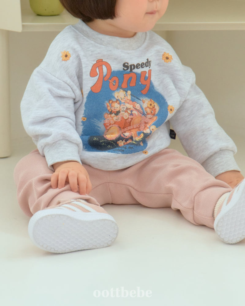 Oott Bebe - Korean Baby Fashion - #babyoutfit - Pony Sweatshirt - 5