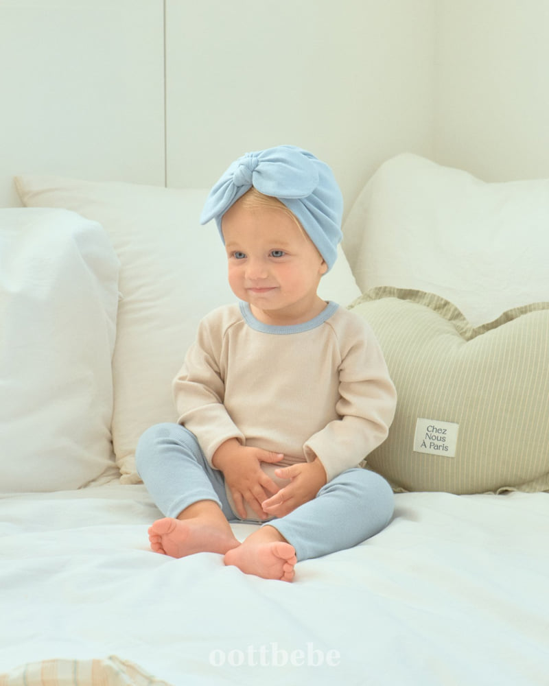 Oott Bebe - Korean Baby Fashion - #babyoutfit - Pudding Modal Ribbed Suit SET - 6
