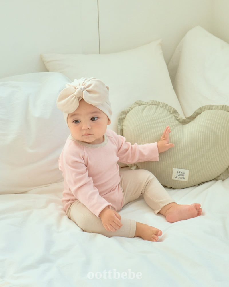Oott Bebe - Korean Baby Fashion - #babyoutfit - Pudding Modal Ribbed Suit SET - 7