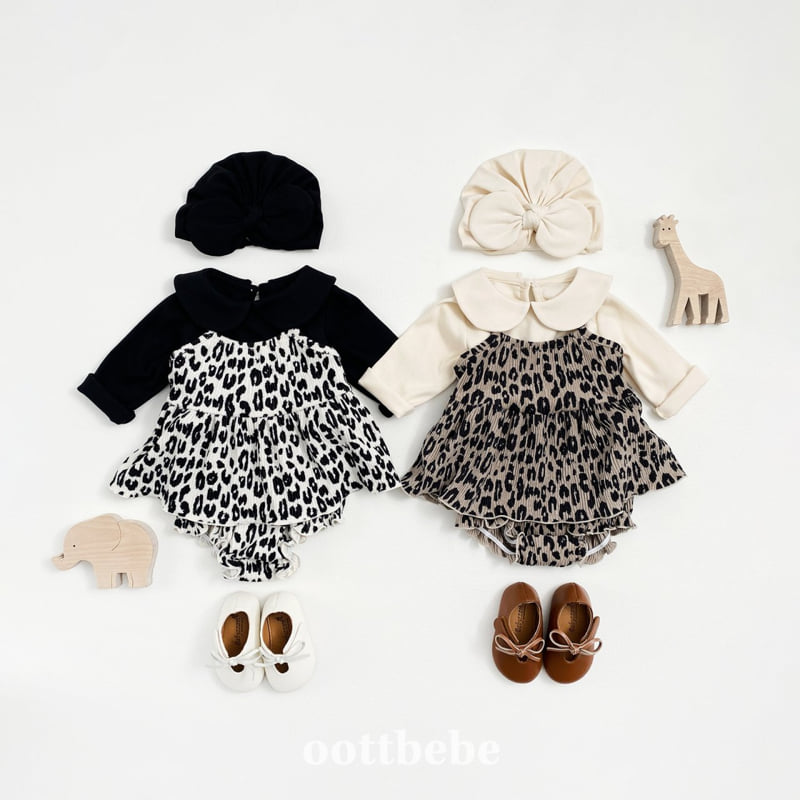 Oott Bebe - Korean Baby Fashion - #babywear - Leopard Pleated Bloomer Set - 10