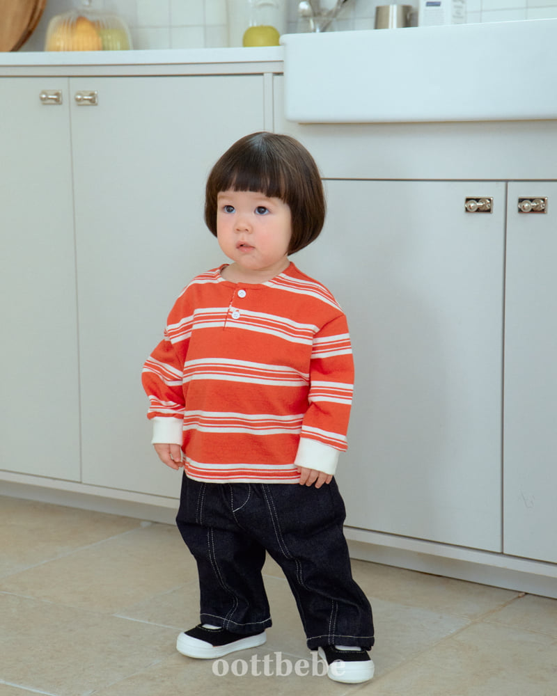 Oott Bebe - Korean Baby Fashion - #onlinebabyboutique - Mini Striped Sweatshirt - 5