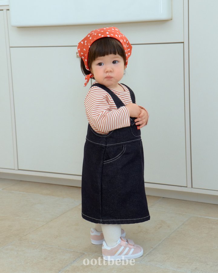 Oott Bebe - Korean Baby Fashion - #onlinebabyboutique - Moby Denim One-piece - 3