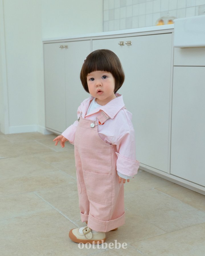 Oott Bebe - Korean Baby Fashion - #onlinebabyboutique - Grain Washed Overalls