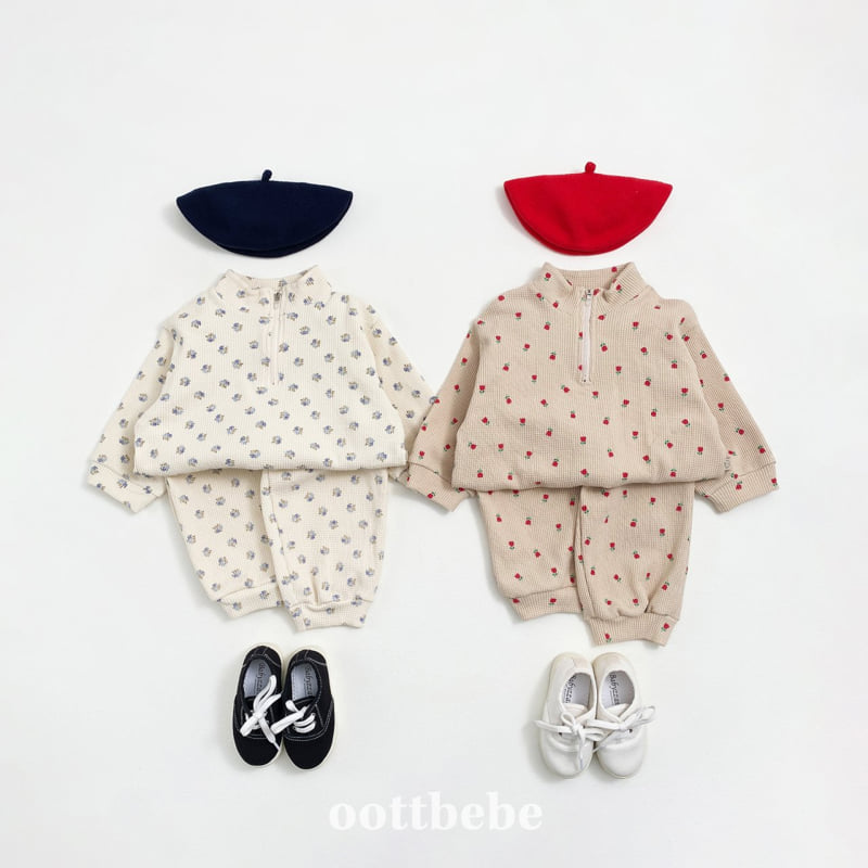 Oott Bebe - Korean Baby Fashion - #onlinebabyboutique - Sweet Waffle Anorak Set - 10
