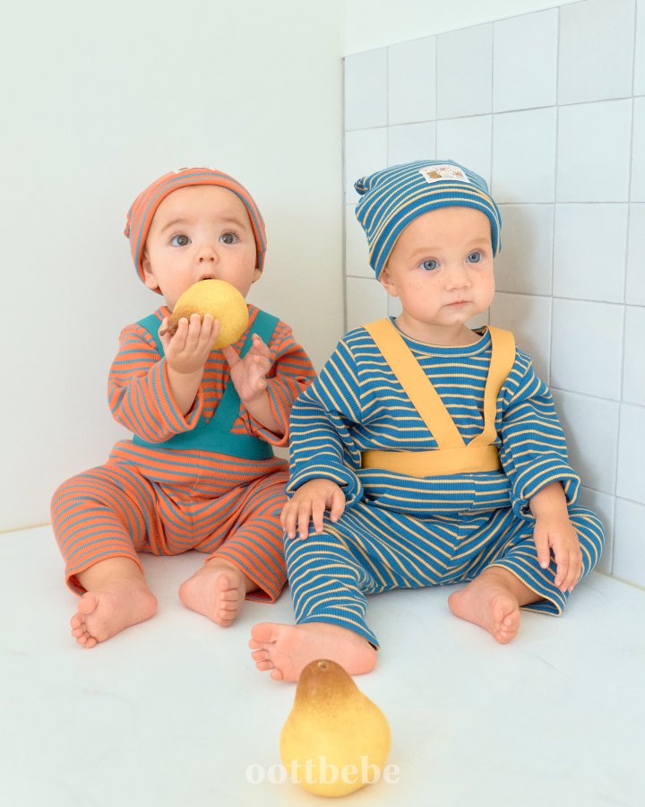 Oott Bebe - Korean Baby Fashion - #onlinebabyshop - Macaron Overall Set (Baby) - 5