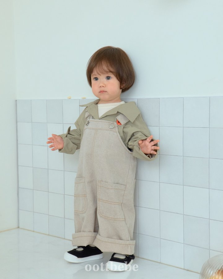 Oott Bebe - Korean Baby Fashion - #onlinebabyshop - Grain Washed Overalls - 2