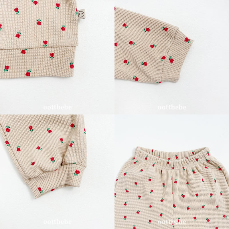 Oott Bebe - Korean Baby Fashion - #onlinebabyshop - Sweet Waffle Anorak Set - 11