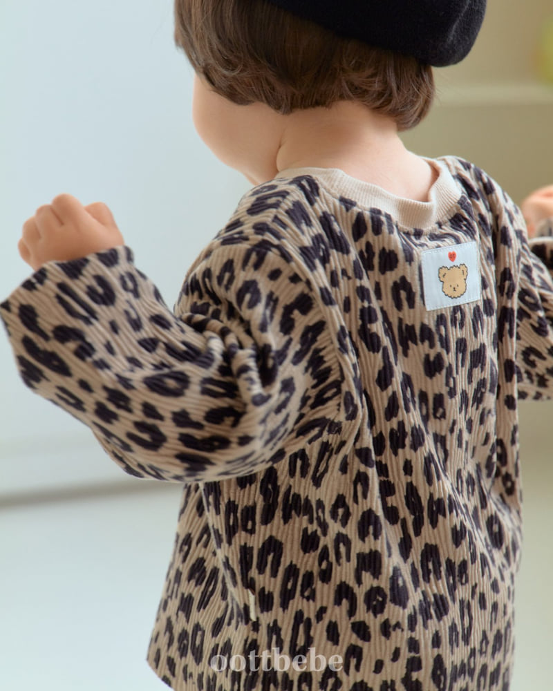 Oott Bebe - Korean Baby Fashion - #onlinebabyshop - Leopard Pleated Set - 6