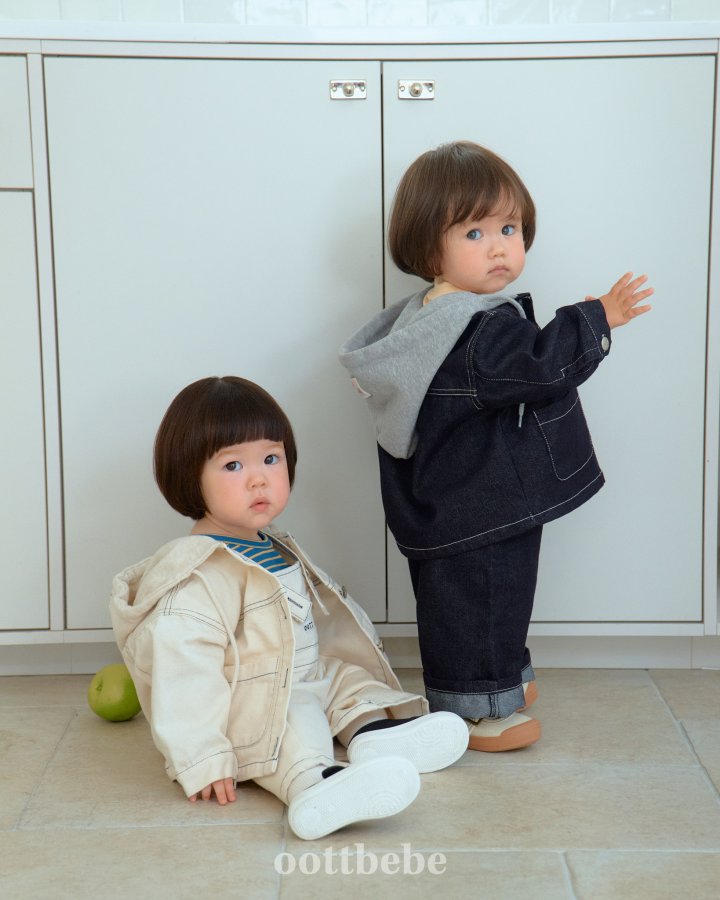 Oott Bebe - Korean Baby Fashion - #smilingbaby - Moby Hooded Denim Jacket