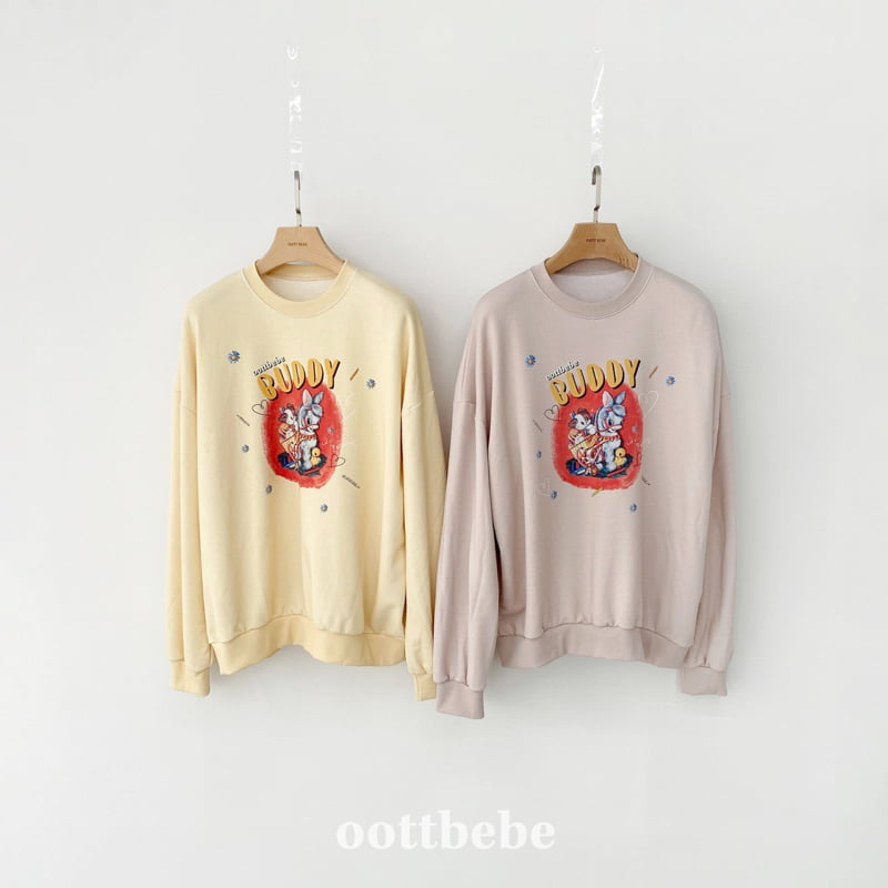 Oott Bebe - Korean Women Fashion - #momslook - Buddy Sweatshirt (Adult) - 3