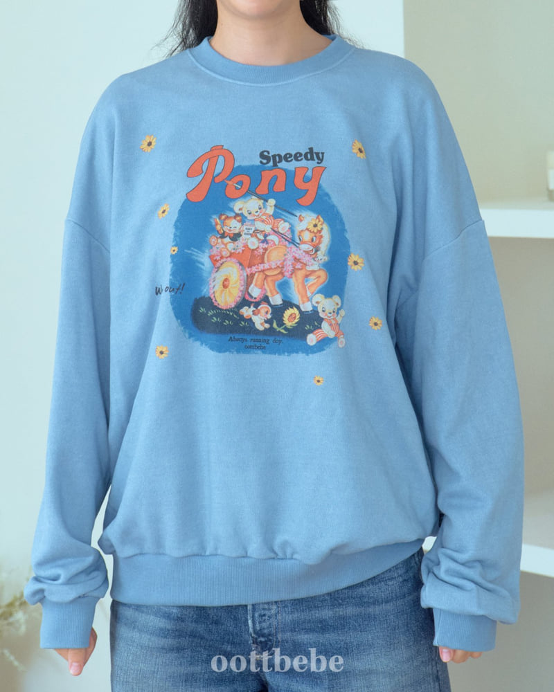 Oott Bebe - Korean Women Fashion - #momslook - Pony Sweatshirt (Adult)