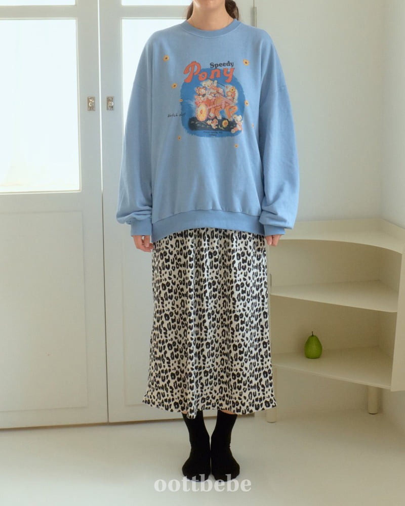 Oott Bebe - Korean Women Fashion - #momslook - Leopard Pleated Skirt (Adult) - 3