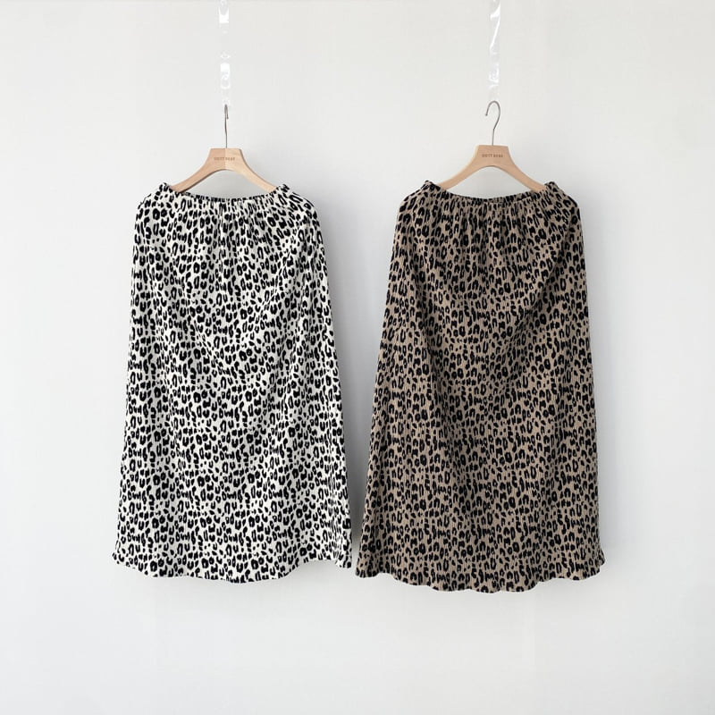 Oott Bebe - Korean Women Fashion - #momslook - Leopard Pleated Skirt (Adult) - 6