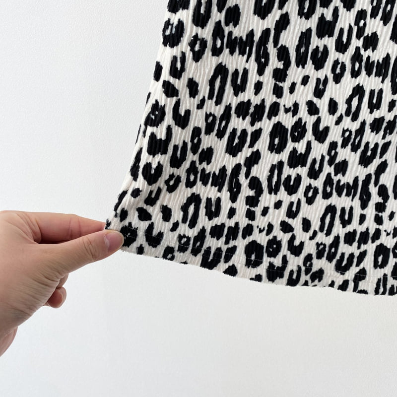 Oott Bebe - Korean Women Fashion - #vintageinspired - Leopard Pleated Skirt (Adult) - 9