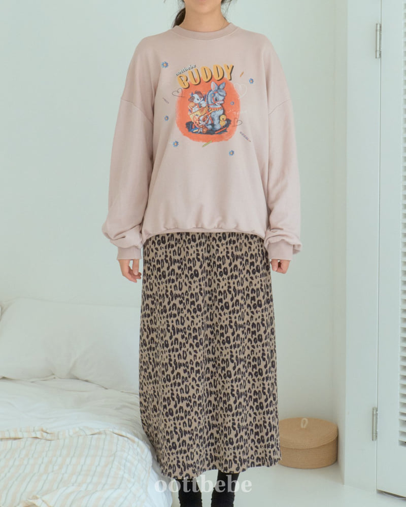 Oott Bebe - Korean Women Fashion - #momslook - Leopard Pleated Skirt (Adult) - 4