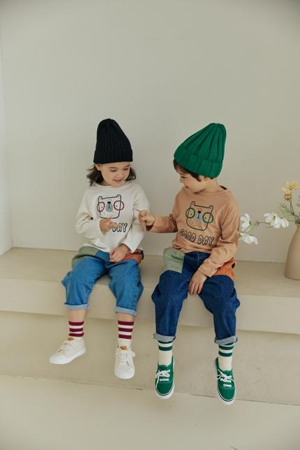 Orange Mom - Korean Children Fashion - #Kfashion4kids - Dot Glasses Bear Tee - 3