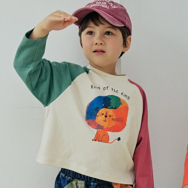 Orange Mom - Korean Children Fashion - #childofig - Rainbow Lion Tee