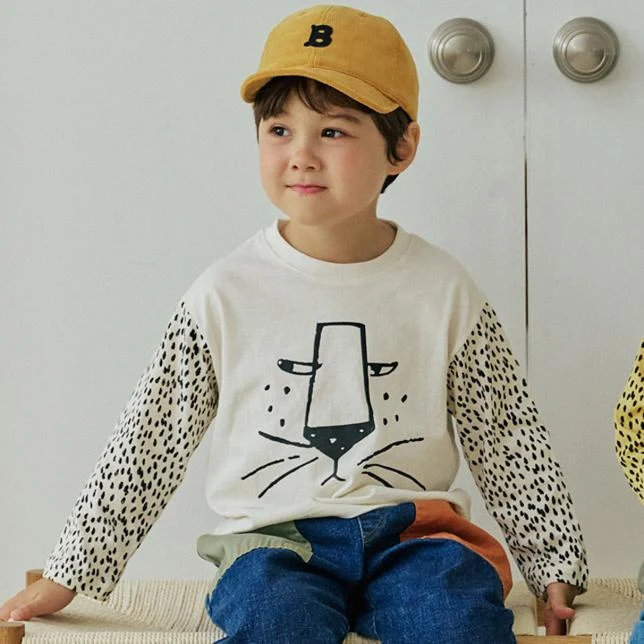 Orange Mom - Korean Children Fashion - #childofig - Cheetah Raglan Tee - 8